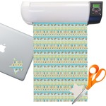 Teal Circles & Stripes Sticker Vinyl Sheet (Permanent)
