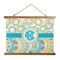 Teal Circles & Stripes Wall Hanging Tapestry - Landscape - MAIN