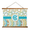 Teal Circles & Stripes Wall Hanging Tapestry - Wide (Personalized)