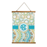 Teal Circles & Stripes Wall Hanging Tapestry (Personalized)