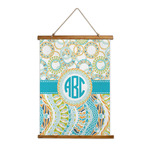Teal Circles & Stripes Wall Hanging Tapestry (Personalized)