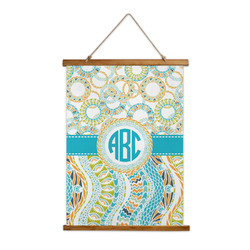 Teal Circles & Stripes Wall Hanging Tapestry - Tall (Personalized)