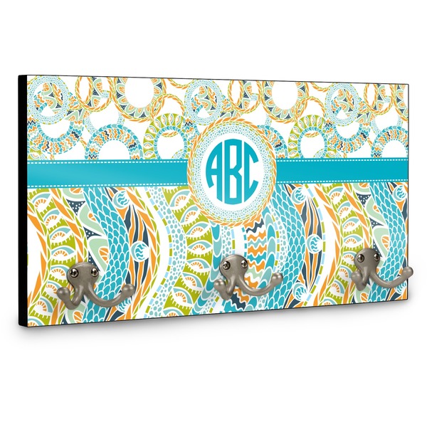 Teal Circles & Stripes Coat Hanger Main