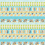 Teal Circles & Stripes Wallpaper & Surface Covering (Water Activated 24"x 24" Sample)