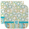 Teal Circles & Stripes Facecloth / Wash Cloth (Personalized)