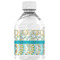 Teal Circles & Stripes Water Bottle Label - Back View