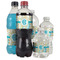 Teal Circles & Stripes Water Bottle Label - Multiple Bottle Sizes