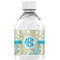 Teal Circles & Stripes Water Bottle Label - Single Front