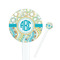 Teal Circles & Stripes Round Plastic Stir Sticks (Personalized)