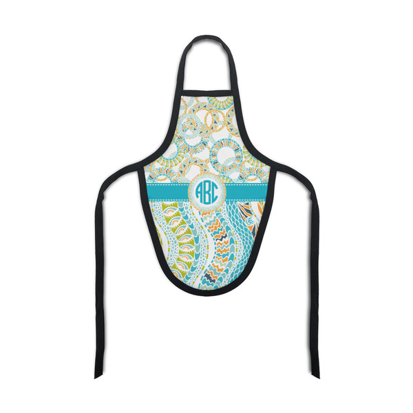 Custom Teal Circles & Stripes Bottle Apron (Personalized)
