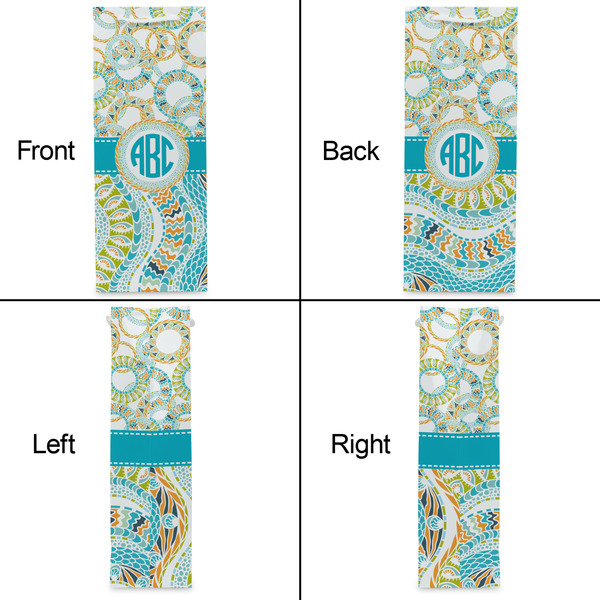 Teal Circles & Stripes Wine Gift Bag - Gloss - Approval