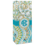 Teal Circles & Stripes Wine Gift Bags - Gloss (Personalized)