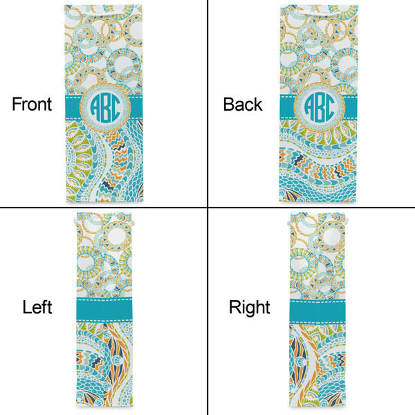 Teal Circles & Stripes Wine Gift Bag - Matte - Approval