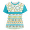 Teal Circles & Stripes Women's Crew T-Shirt