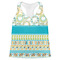 Teal Circles & Stripes Womens Racerback Tank Top - Small