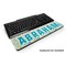 Teal Circles & Stripes Keyboard Wrist Rest (Personalized)