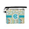 Teal Circles & Stripes Wristlet ID Case w/ Monogram