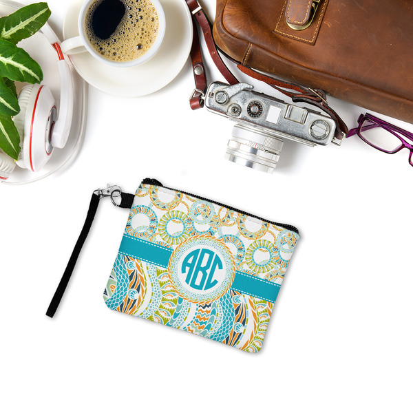 Teal Circles & Stripes Wristlet ID Cases - LIFESTYLE