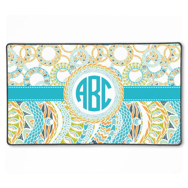 Teal Circles & Stripes XXL Gaming Mouse Pads - 24" x 14" - APPROVAL