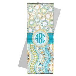 Teal Circles & Stripes Yoga Mat Towel (Personalized)