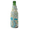 Teal Circles & Stripes Zipper Bottle Cooler - ANGLE (bottle)