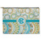 Teal Circles & Stripes Zipper Pouch Large (Front)