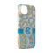 Teal Circles & Stripes iPhone 14 Case - Angle