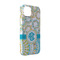 Teal Circles & Stripes iPhone 14 Pro Case - Angle