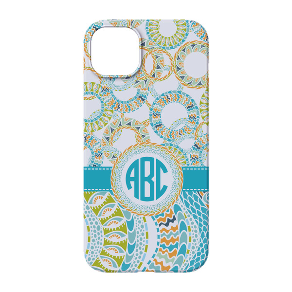 Teal Circles & Stripes iPhone 14 Pro Case - Back