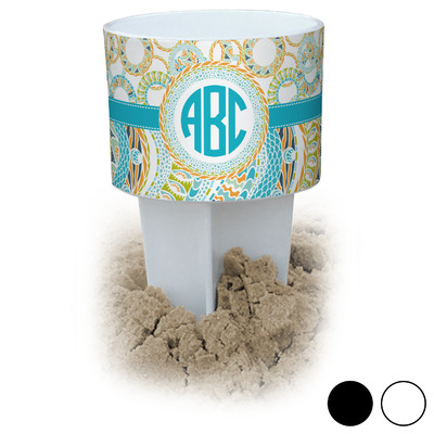 Teal Circles & Stripes Beach Spiker Drink Holder (Personalized)