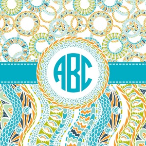 Teal Circles & Stripes