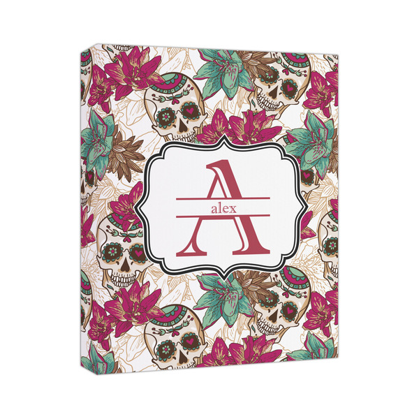 Custom Sugar Skulls & Flowers Canvas Print - 11x14 (Personalized)