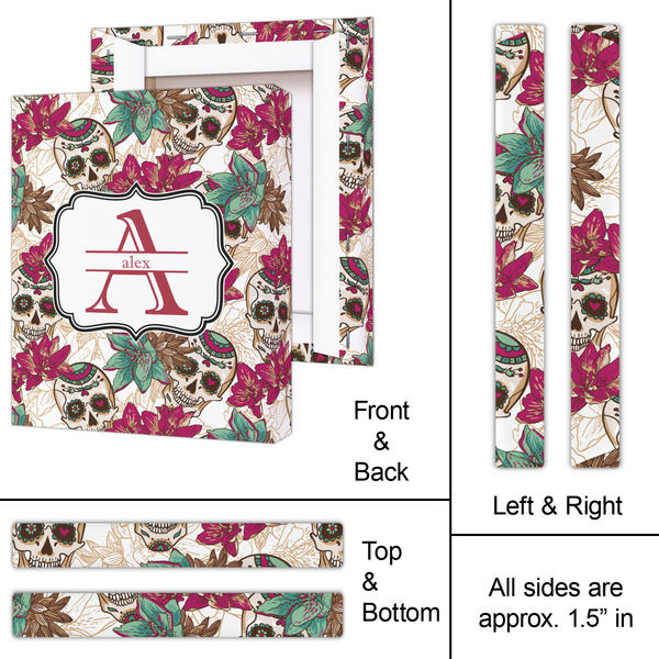 Sugar Skulls & Flowers 11x14 - Canvas Print - Approval