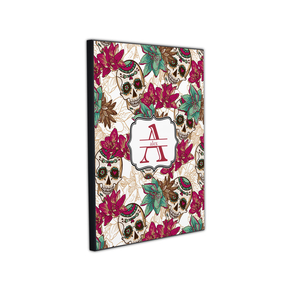 Sugar Skulls & Flowers 11x14 Wood Print - Angle View