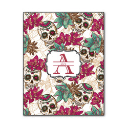 Sugar Skulls & Flowers Wood Print - 11x14 (Personalized)