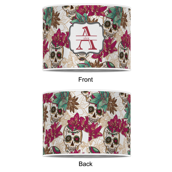 Sugar Skulls & Flowers 12" Drum Lampshade - APPROVAL (Poly Film)