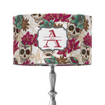 Sugar Skulls & Flowers 12" Drum Lamp Shade - Fabric (Personalized)