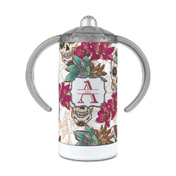 Sugar Skulls & Flowers 12 oz Stainless Steel Sippy Cup (Personalized)