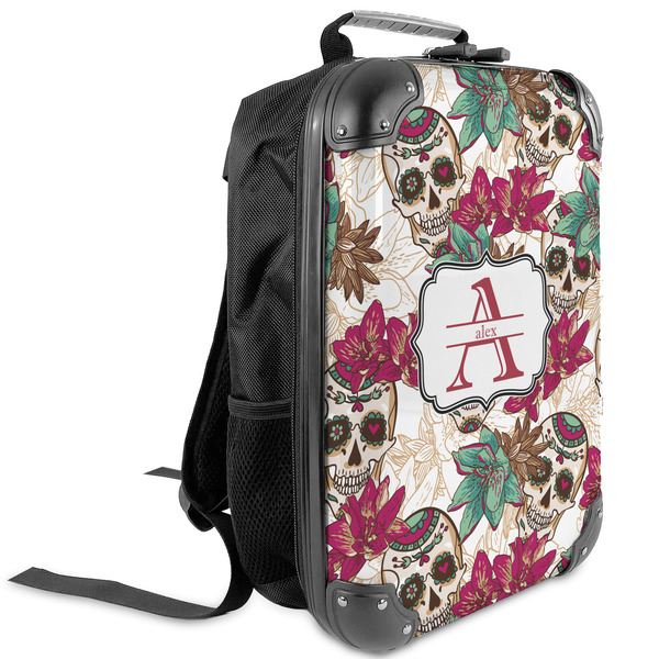 Custom Sugar Skulls & Flowers Kids Hard Shell Backpack (Personalized)