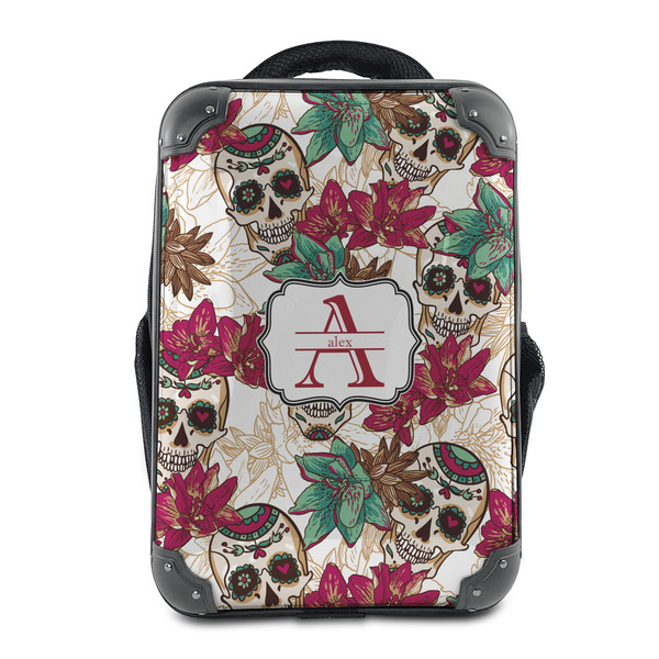 Custom Sugar Skulls & Flowers 15" Hard Shell Backpack (Personalized)