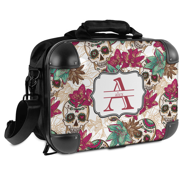 Custom Sugar Skulls & Flowers Hard Shell Briefcase (Personalized)