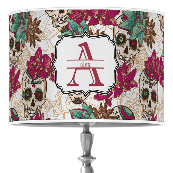 Custom Sugar Skulls & Flowers Drum Lamp Shade (Personalized)