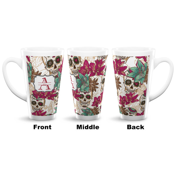 Sugar Skulls & Flowers 16 Oz Latte Mug - Approval