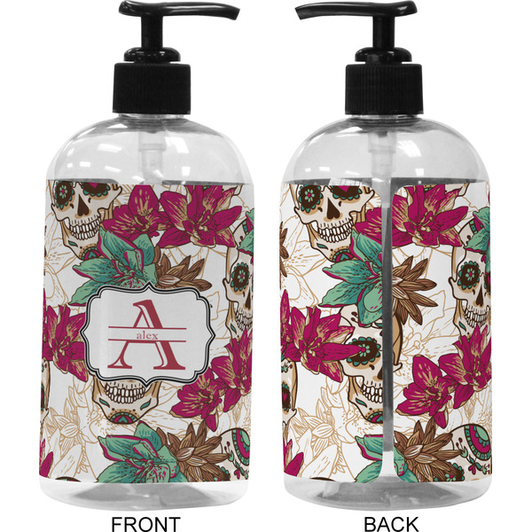 Sugar Skulls & Flowers 16 oz Plastic Liquid Dispenser (Approval)