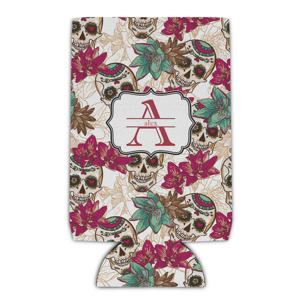 Custom Sugar Skulls & Flowers Can Cooler (Personalized)