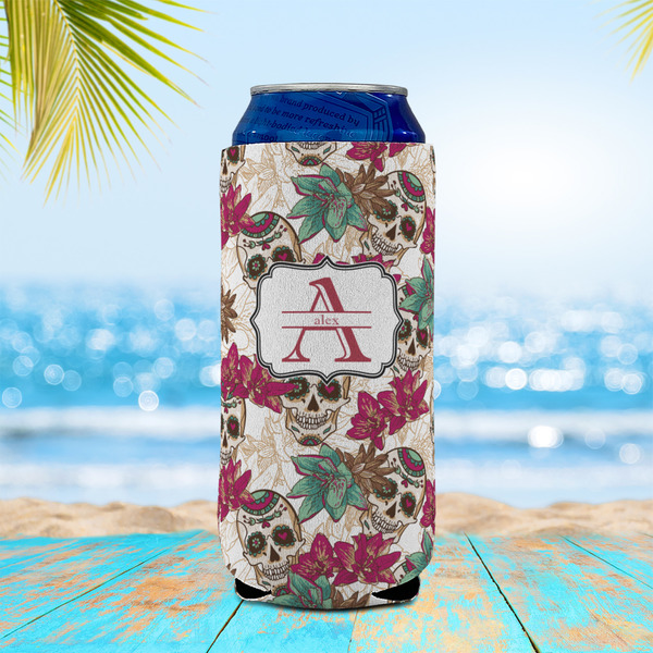 Sugar Skulls & Flowers 16oz Can Sleeve - LIFESTYLE