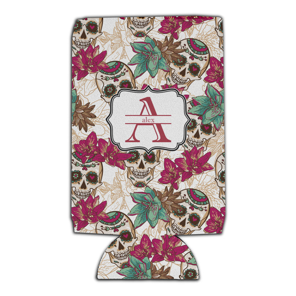 Sugar Skulls & Flowers 16oz Can Sleeve - Set of 4 - FRONT