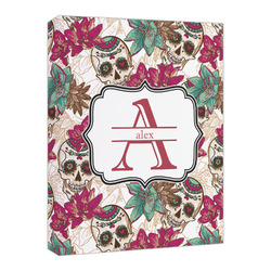 Sugar Skulls & Flowers Canvas Print - 16x20 (Personalized)