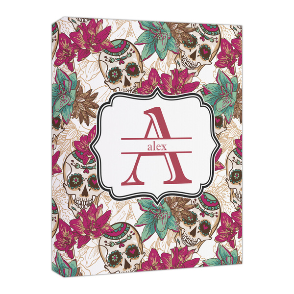 Custom Sugar Skulls & Flowers Canvas Print - 16x20 (Personalized)