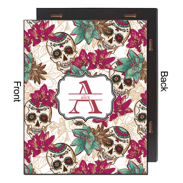 Sugar Skulls & Flowers 16x20 Wood Print - Front & Back View